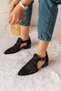Silva Women's Laser Cut Ankle Boots Buckled Heeled Suede Shoes Daily Stylish Style Perforated - 3