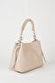 Women's Mink Faux Leather Knitted Bag with Strap, Lined Zipper Closure Handles and Shoulder Bag - 3