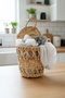 Multi-Purpose Wicker Basket / Hanger - Flower Basket / Bag Holder - Cloth Basket / Home - Kitchen Decoration