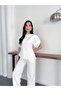 Padded Shoulders Sets Fitting Around the Waist Slit - 4