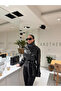 Mock Neck Belted Leather Jacket - 4
