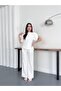 Padded Shoulders Sets Fitting Around the Waist Slit