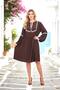Brown Tassel Detailed Knee-Length Dress - 4