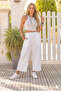 Women's Muslin Fabric, Elastic Waist, Pocketed Comfortable Fit Pants - White 700-3416352 - 2