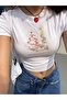 Harajuku Y2K Angel Figure Printed White Cropped Tshirt