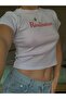 Harajuku Y2K Realisation Written White Cropped Tshirt