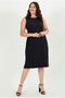 Plus Size Round Neck Sleeveless Zipper Dress