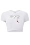 Unisex Oversized White Wicked Glitter Rhinestone T-Shirt