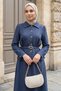 Belt Piece Indigo Set with Buttoned Front Skirt - 2