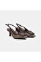 Women's Brown Adjustable Buckled Pointed Toe Evening Dress Shoes