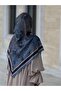 Cotton Pcs Soft Minâ Pattern Scarf-Navy Blue