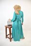 Ghaba- Elegant wrinkle free maxi dress with top down buttons and detachable belt- Emerald Green - 6