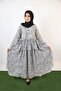 Fahd- Splendid Chiffon lined maxi dress with multi tiered ruffles and front pleats detailing- Cheeta - 2