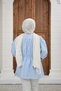 Women's Corsage Belt Detail Ruched Shirt Baby Blue - 9