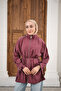 Women's Gold Zipper Detail Stitched Jacket Plum - 3