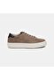 Women's Mink Lace-Up Thick Sole Suede Leather Sneakers - 2