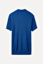 Men's Cobalt blue Textured Polo Collar Short Sleeve Knit Sweater - 5