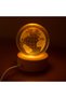 3D Led Illuminated Glass Globe with World Figure and Wooden Stand - Night Light - 3
