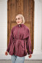 Women's Gold Zipper Detail Stitched Jacket Plum - 4