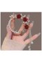 Topuz Hair Clip Red Rose Gold Metal Crystal Stone Hair Clip