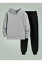 Kids Boys Hooded Sade Printed 3 İplik Ş Brushed Inside Sweatshirt - Tracksuit Set