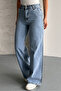 Women's High Waist Jeans Side Pocket Denim Palazzo Pants - 4