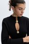 Women's Black Button Collar Detailed Ribbed Knit Sweater - 3