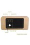 Wooden clock, rectangular, cream, with white display, temperature indicator - 6