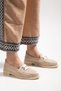 Vita Women's Beige Knitwear Daily Buckled Detailed Ballet Flats - 4