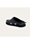 Women's Black Buckle Detailed Leather Slippers - 3