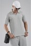 Trend Biz Regular Polo Neck Jacquard Shorts T-Shirt Bottom Top Set - 4