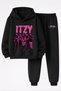 Itzy K-Pop Group Printed 3-Yarn Quality Sweatshirt and Sweatpants Kids' Top-Bottom Set