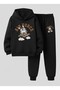 Kids Boys Hooded Uçak Printed 3 İplik Ş Brushed Inside Sweatshirt - Tracksuit Set