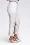 30106 White Stylish Button-Detail Ankle-Length Pants - 5