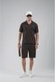 Trend Biz Regular Polo Neck Jacquard Shorts T-Shirt Bottom Top Set - 3