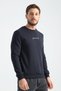 Navy Blue Men's Three Thread Sweatshirt Regular Fit P Cotton U Crew Neck Casual Sports Basic - 2