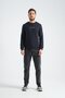 Navy Blue Men's Three Thread Sweatshirt Regular Fit P Cotton U Crew Neck Casual Sports Basic - 6