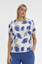 Women's T-Shirt - Women's Slouchy Patterned Casual Model T-Shirt - 1610