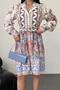 Women's Blue Belt Detail Mini Length Design Dress Nbms25111 - 2