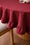 Buldan Bordo Cotton Linen Ruffled Tablecloth - 3
