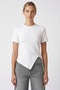 Women's Joyce Asymmetrical Detailed Ecru T-Shirt / Blouse - 4
