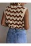Lace-Like Knit Color Block Women's Knitwear Sweater - 2