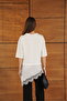 Lace Asymmetrical T-Shirt with Satin Detail - 5
