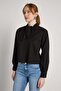 Women's Black Lace Detailed Scarf Collar Shirt 31005 - 6