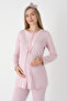 Lace Sleeveless 3-Piece Maternity Pajama and Dressing Gown Set (Contains Cotton Pieces Viscose) - 2