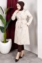 Belt Detail Ve İçi a Lined Trench Coat Stone - 5