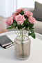 Artificial Flower 9-Piece Baghdad Rose Bouquet 42 cm Pink - 2