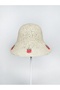 Women's Beige Straw Rope Strawberry D Patterned Bucket Hat |   Summer Trend Handmade Design - 2