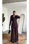 Women's Burgundy Belt Piece Blazer Jacket with Elastic Waist Palazzo Pants Two-Piece Set