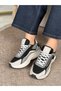 Monarch Women's Thick Soled Lace-Up Zipper Glitter Detailed Orthopedic Sports Shoes 3 cm - 3
